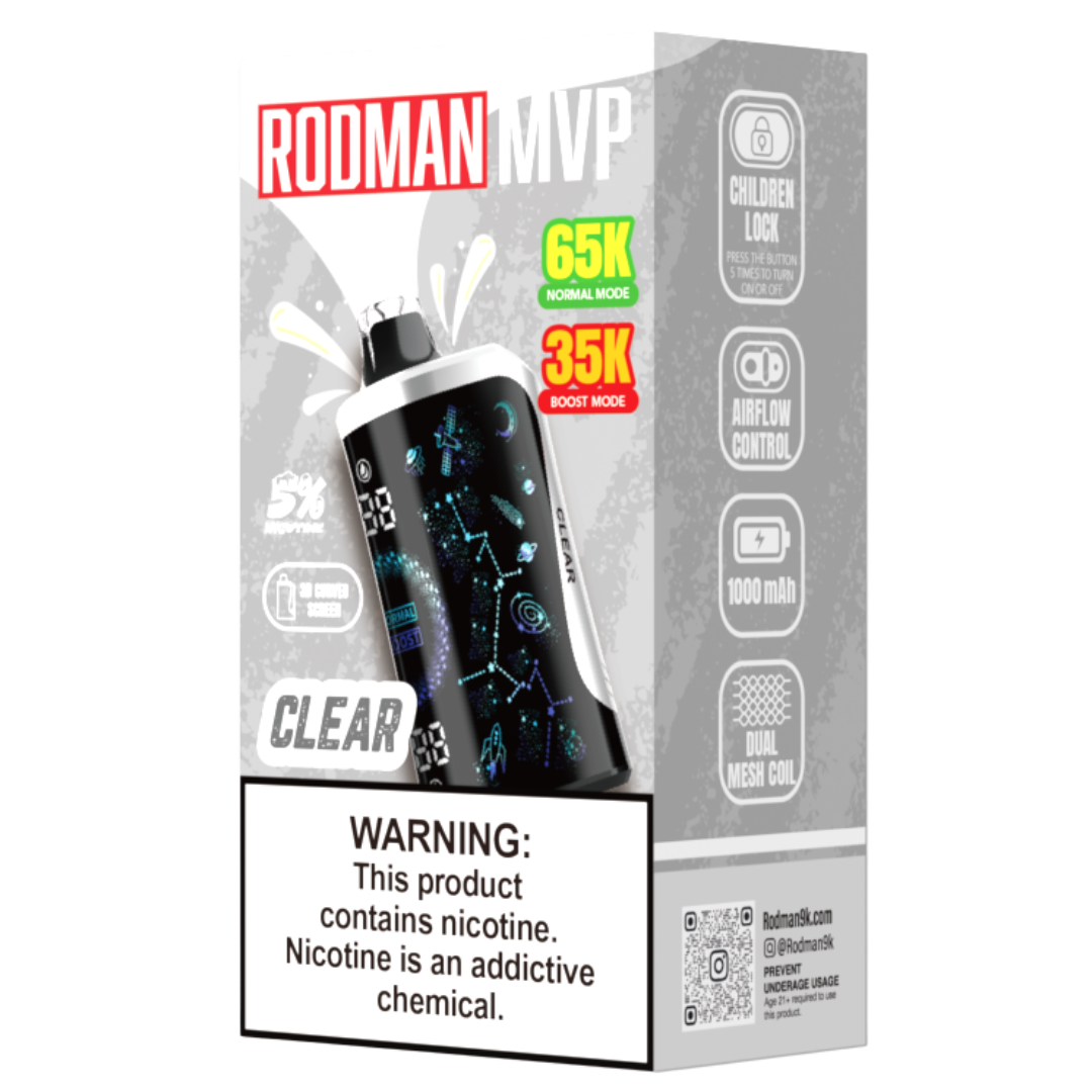 Clear RODMAN MVP 65K Puffs Disposable Vape