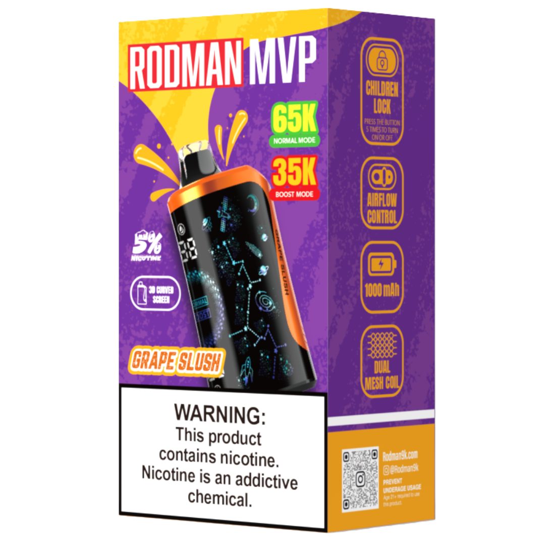 Grape Slush RODMAN MVP 65K Puffs Disposable Vape - $24.95 Grape Slush RODMAN MVP 65K Puffs Disposable Vape - $24.95