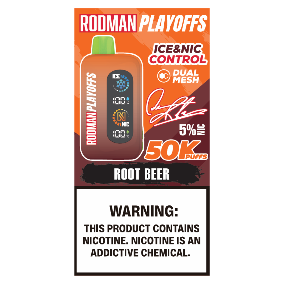 Root Beer RODMAN Playoffs 50K Puffs Disposable Vape