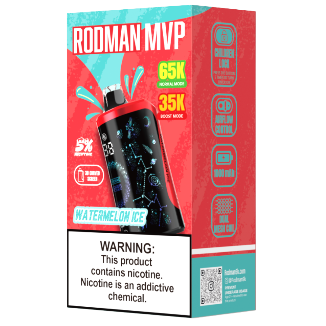 Watermelon Ice RODMAN MVP 65K Puffs Disposable Vape - $24.95 Watermelon Ice RODMAN MVP 65K Puffs Disposable Vape - $24.95