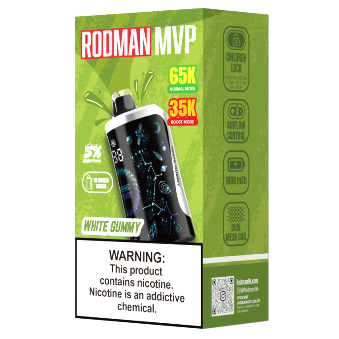 White Gummy RODMAN MVP 65K Puffs Disposable Vape