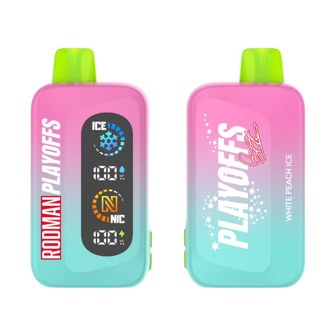 White Peach Ice RODMAN Playoffs 50K Puffs Disposable Vape - $19.95 White Peach Ice RODMAN Playoffs 50K Puffs Disposable Vape - $19.95