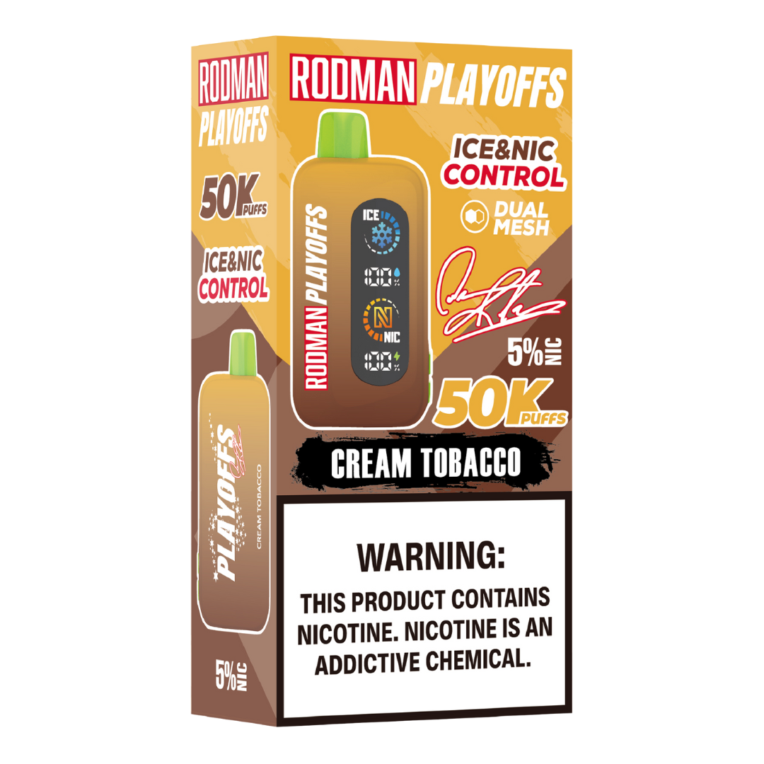 Cream Tobacco RODMAN Playoffs 50K Puffs Disposable Vape