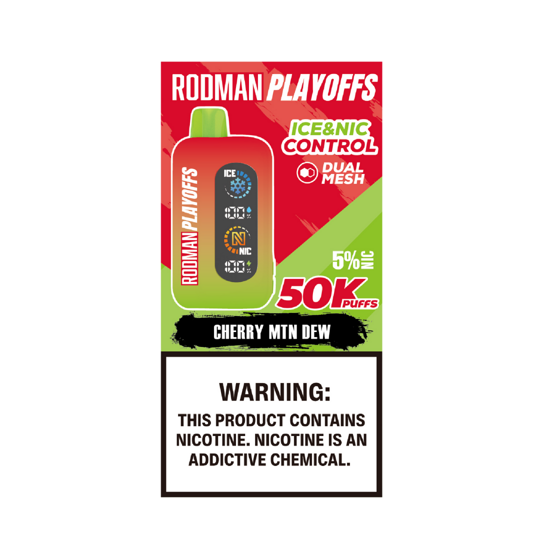 mountain dew disposable vape Cherry MTN Dew RODMAN Playoffs 50K Puffs Disposable Vape