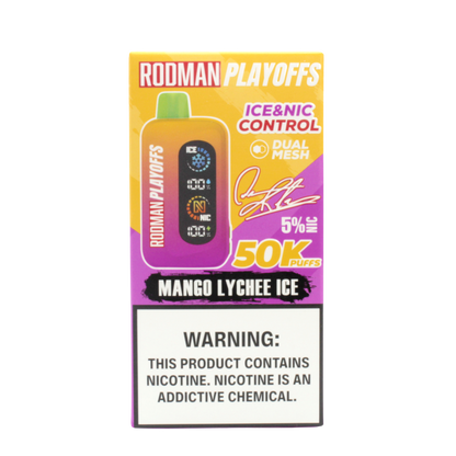 Mango Lychee Ice RODMAN Playoffs 50K Puffs Disposable Vape - $19.95 Mango Lychee Ice RODMAN Playoffs 50K Puffs Disposable Vape - $19.95
