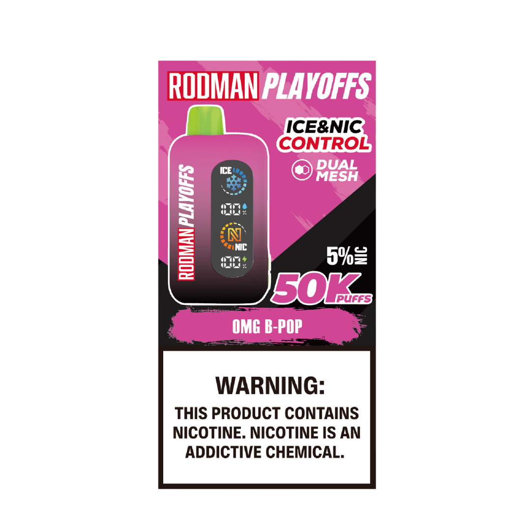 OMG B-Pop RODMAN Playoffs 50K Puffs Disposable Vape - $19.95 OMG B-Pop RODMAN Playoffs 50K Puffs Disposable Vape - $19.95