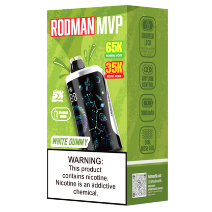 White Gummy RODMAN MVP 65K Puffs Disposable Vape