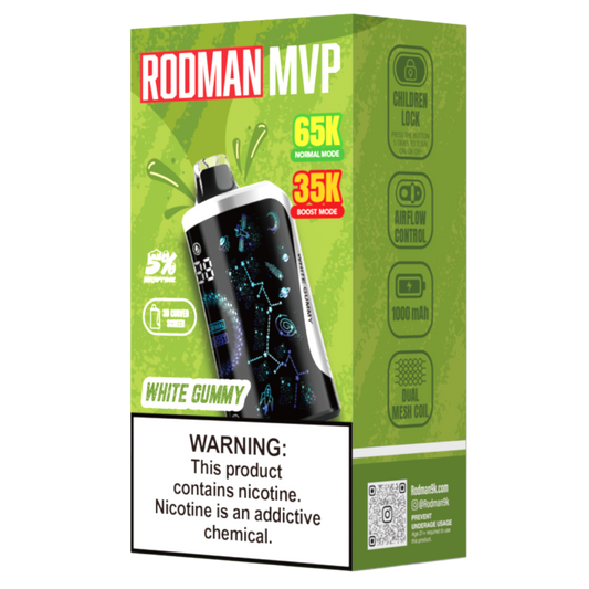 White Gummy RODMAN MVP 65K Puffs Disposable Vape