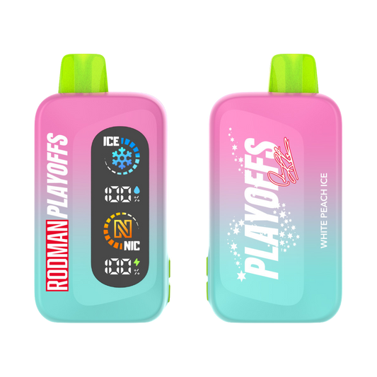 White Peach Ice RODMAN Playoffs Zero Nicotine Disposable Vape