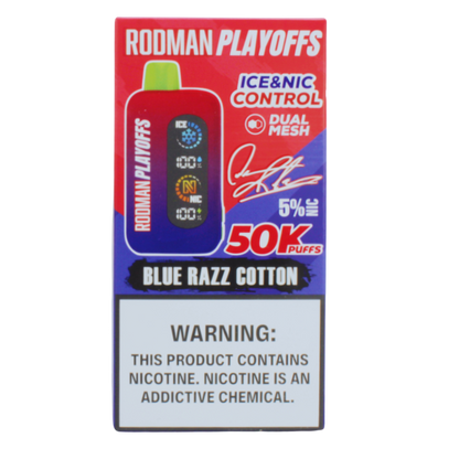 Blue Razz Cotton Candy RODMAN Playoffs 50K Puffs Disposable Vape