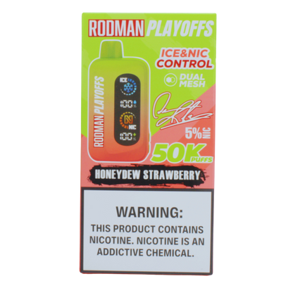 Honeydew Strawberry RODMAN Playoffs 50K Puffs Disposable Vape - $19.95 Honeydew Strawberry RODMAN Playoffs 50K Puffs Disposable Vape - $19.95