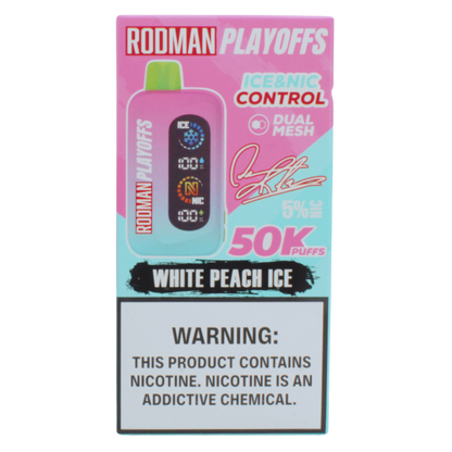 White Peach Ice RODMAN Playoffs 50K Puffs Disposable Vape